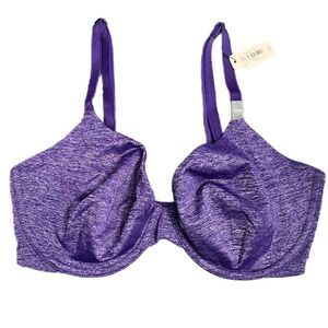 Victoria’s Secret Unlined Semi Demi Supersoft Satiny bra marled purple 32DD